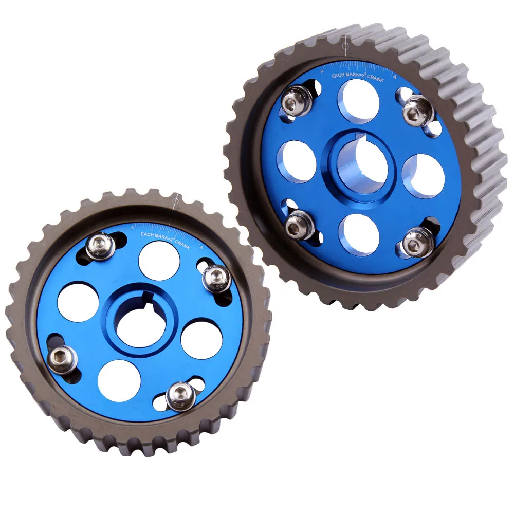 

2 Pcs Adjustable Cam Gear Camshaft Gears for Honda Civic CR-X SiR Integra B16 B16A