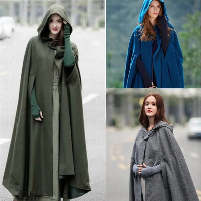 Best Product New Women's Shawl Woolen Poncho Cloak Winter Warm Coat Jacket Cape Parka Outwear Hooded Open Front Cardigan Cape Poncho Costume
