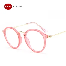 UVLAIK, Брендовые женские оптические очки, женские ретро очки, Золотая оправа с прозрачными линзами, модные круглые очки ботаника, оправа