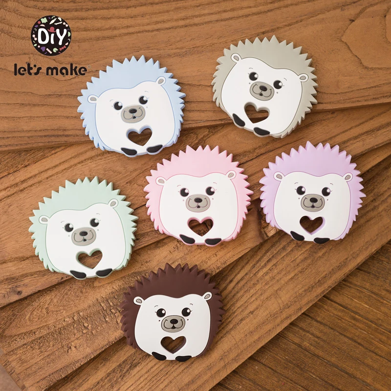 

Let's Make 1pc Silicone Baby Teethers Hedgehog Shape DIY baby Silicone Teethers BAP Free Teething Nursing Pendant For Baby Teeth