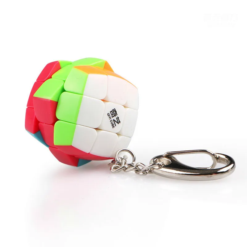 

QiYi Mini Keychain Bun Cube 3x3x3 Pendant Chain Key Ring Mini Magic Cube 3x3 Small Speed Cube Puzzle Toys for Children Beginner