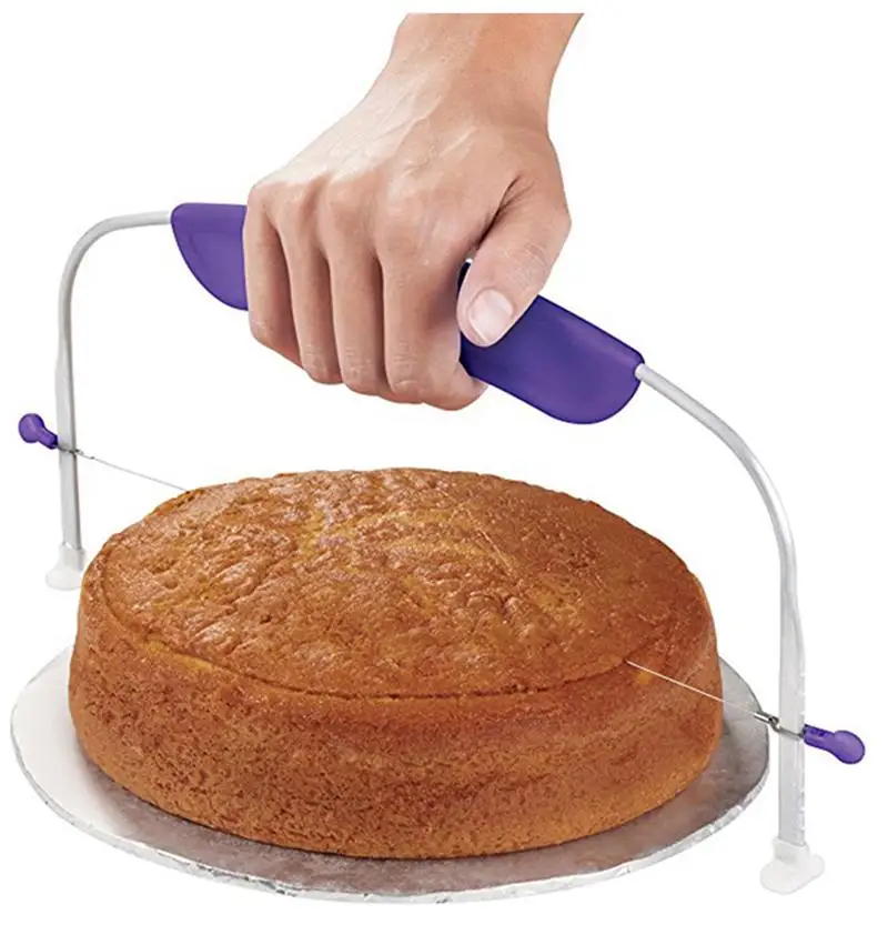 Практичный и удобный DIY выпечки увидел торт Нержавеющая сталь регулируемый нож для нарезки торта резак приспособления для домашней