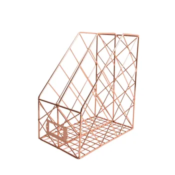 

1pc File Holder Wrought Premium Metal Iron Desktop Storage File Basket Iron File Holder for Files Books Magazines