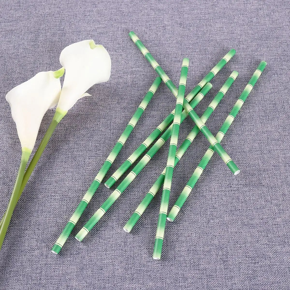 

150pcs Biodegradable Paper Straws Bamboo Drinking Straws for Party Drinks Decoration