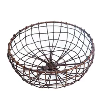 

1Pc Vintage Wrought Iron Storage Basket Fruit Storage Container Debris Storage Basket Food Basket for Kitchen Home Bathroom
