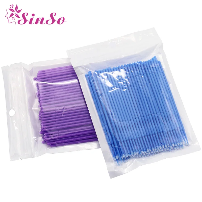 

SinSo 1/100pcs Disposable Micro Eyelash Brushes Mascara Wands Applicator Wand Brushes Spoolers EyeLashes Extension Makeup Tools