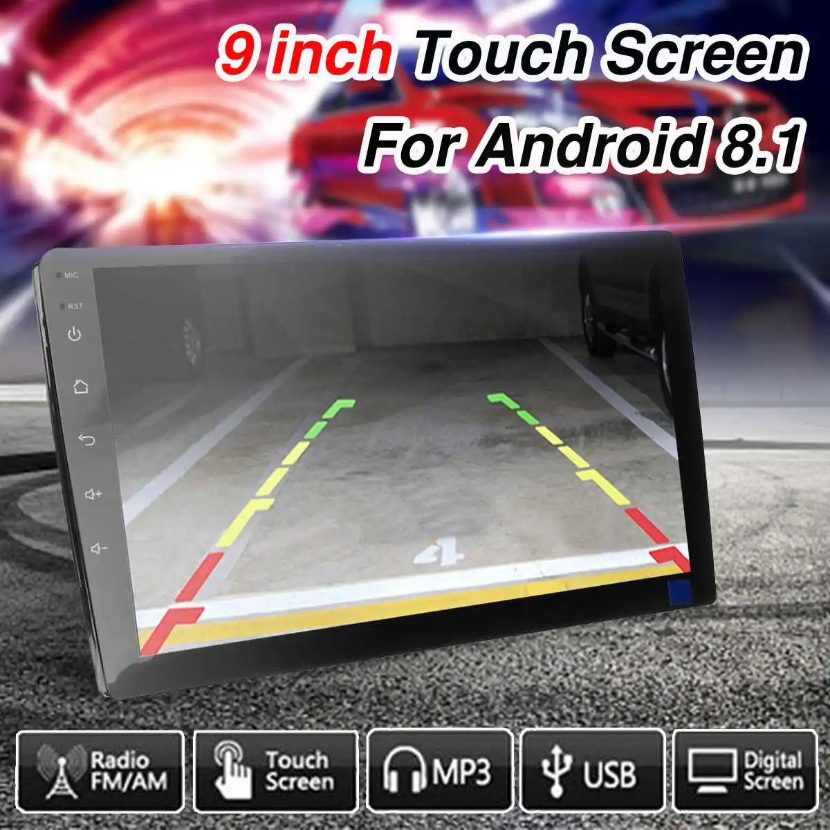 

Android 8.1 9 inch 2 DIN Car MP5 Player Quad Core 4K WiFi GPS DAB FM Radio Touchable Screen Auto Car Multimedia Player