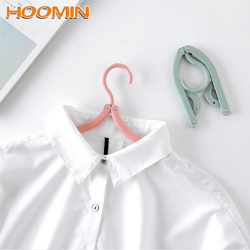 

HOOMIN 2Pcs/set Clothes Holder Home Storage Foldable Laundry Hanger Plastic Drying Rack Organization Clothing Coat Hanger