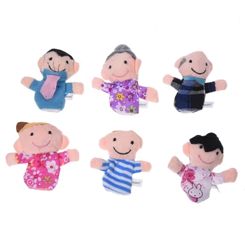 

6Pcs Family Finger Puppet Cloth Baby Childs Kid Play Learn Story Helper Toy Doll