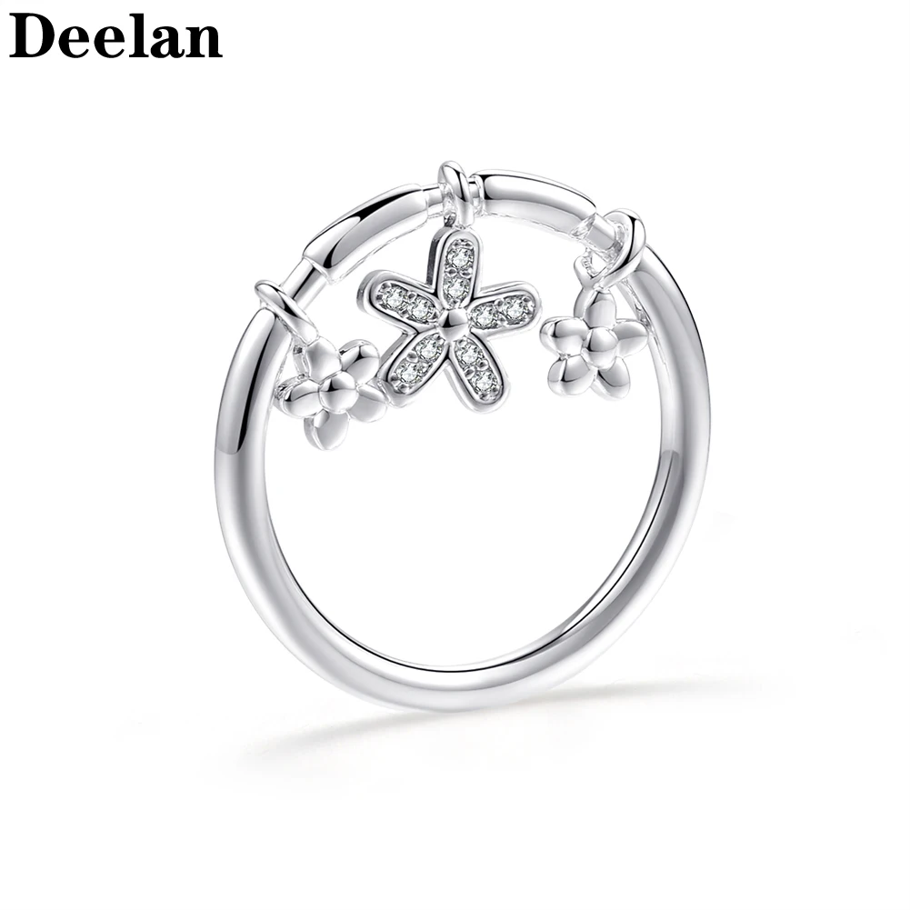 

DEELAN Fashion Rings For Women Friendship Casual Party Engagement Jewelry Classic Silver Color Charm Wedding Ring Valentine Gift