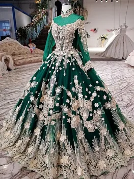 

2020New Fashion Vintage Eppliqued Sequined Tassel Beading High Neck Back With Button Design Luxury Wedding Dress