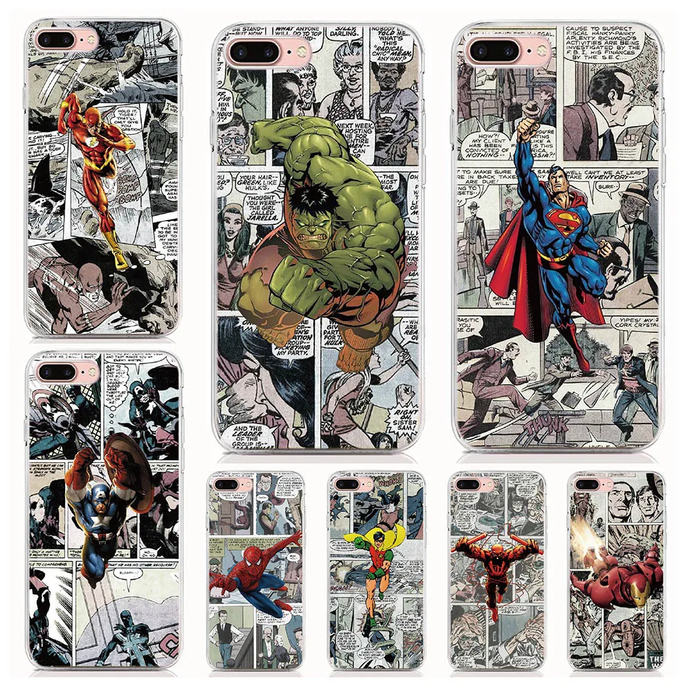 Чехол Marvel Comics для iphone X XR XS MAX 4 4S 5 5S SE 6 6S 7 8 9 Plus iPod Touch чехол телефона|Чехлы-накладки| |