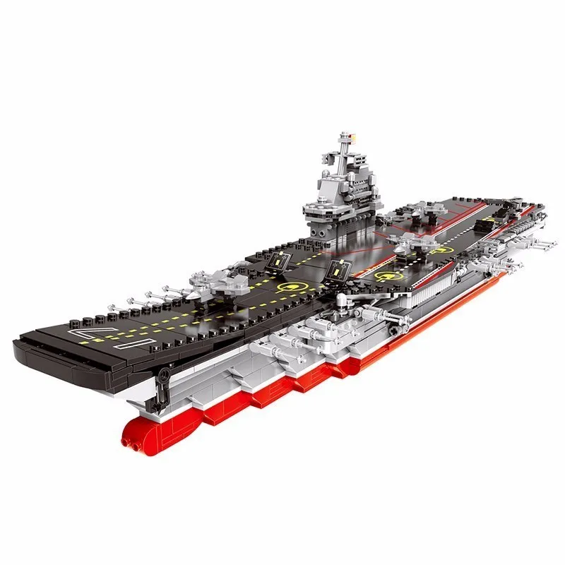 

New 1355pcs XB06020 Military Series 001a Type Liaoning Number Aircraft Carrier Assembling Spelling Insert Building Blocks Toys