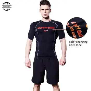 

Yuerlian Color Changing Fitness Tights Running Sport Suit Gym T-Shirt Basket-Ball Jersey Men Tracksuit Demix Men'S Sportswear