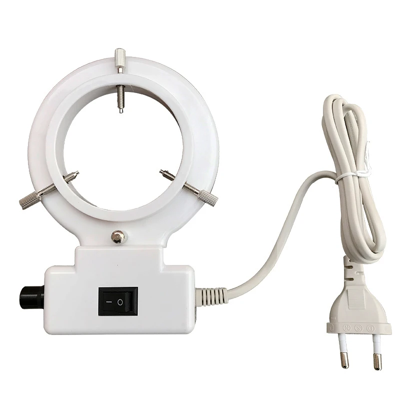 White Yellow Ring Light Inner Diameter 70 mm 64 LED Supplement Illumination Source Brightness Adjustable for Stereo Microscope