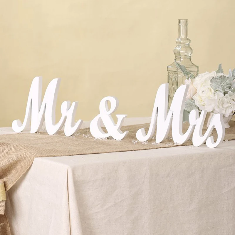 

Letters Mr & Mrs Letters Sign Wooden Standing Top Table Wedding -Decorations UK