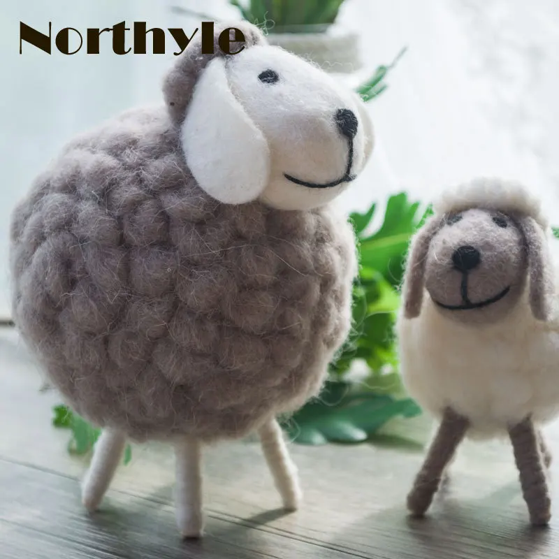 Genuine Northyle cute mini sheep wool miniature sheep craft figurine home decoration accessories christmas gift