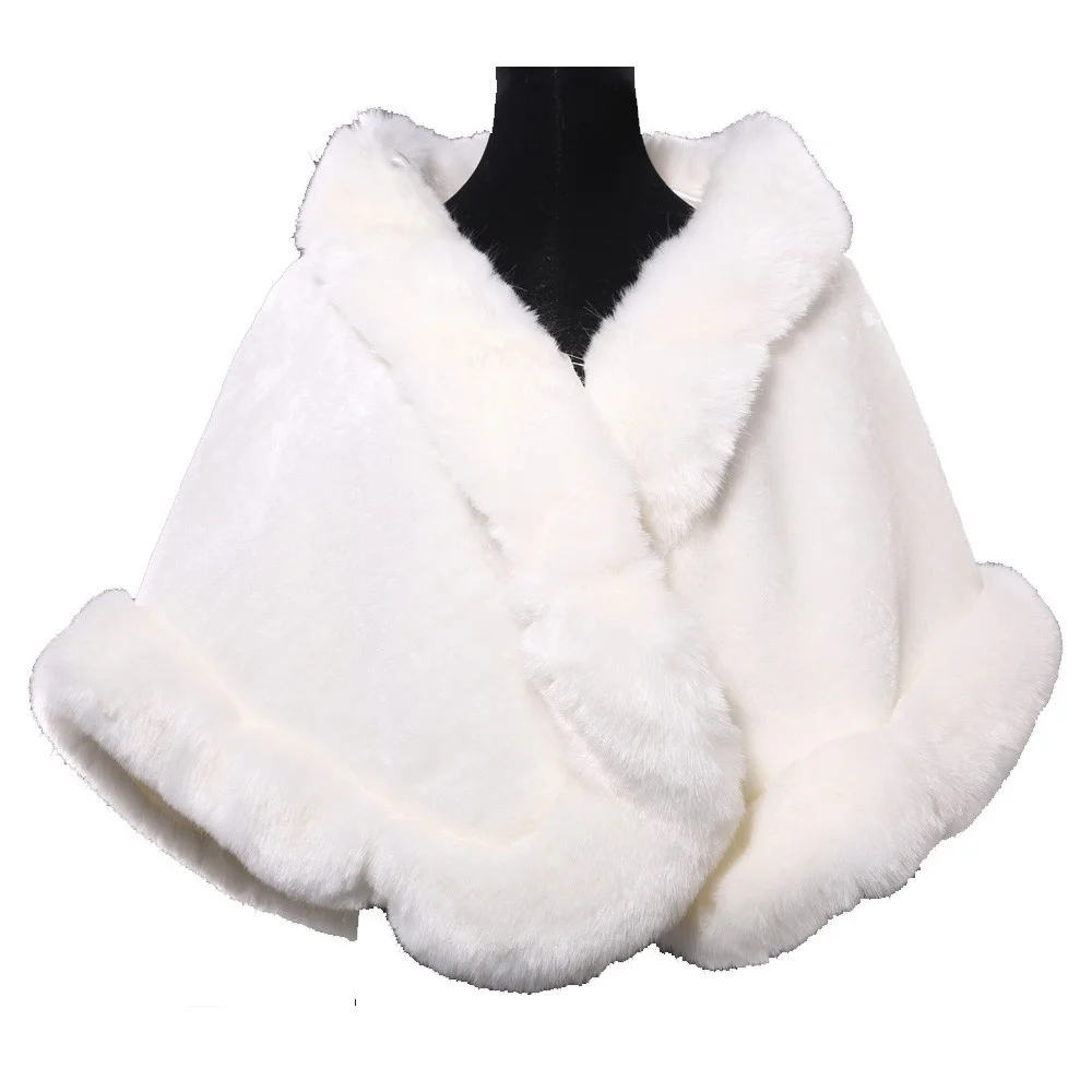 

Bolero Ivory Bridal Wraps Winter Wedding Cape Free Shipping Faux Fur Elegant Ladies Evening Vestes Wedding Shawl Bolero Boleros