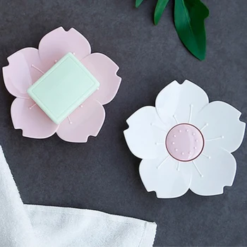 

1pc Flower Shaped Cute Cartoon Draining Soap Dish Soap Organizer for Kitchen Home Use