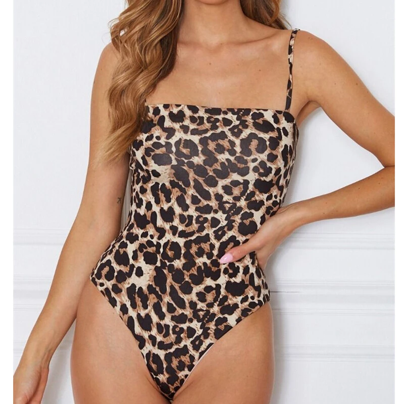 

Summer Women Sexy Bodysuit Swimwear Leopard Print Snake Skin Strap Swimsuit One Piece Bathing Suit