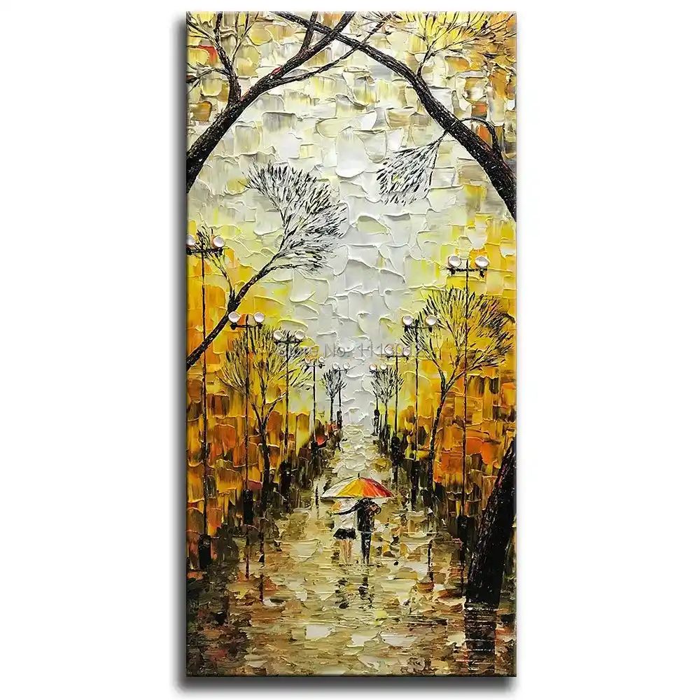 Large Vertical Artwork 100 Hand Painted Oil Paintings On Canvas Night Street Art Landscape Pictures Modern Abstract Wall Art Painting Calligraphy Aliexpress