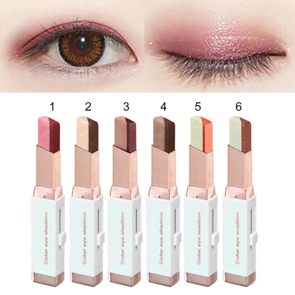 Korean Cosmetics Two Tone Eyeshadow Bar Makeup Eyeshadow Stick Eye Shadow Pencil Pen Beauty Tool