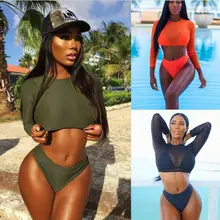 Жаркое лето для женщин Высокая талия купальники для малышек комплект бикини из двух предметов набор Пуш-ап Мягкий Бюстгальтер купальный Купальник
