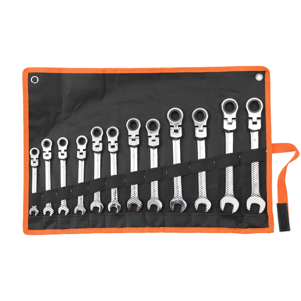 

12PCS Multitool Key Set Spanners Tools Kit of Universal Wrench Set for Car Socket Wrench Repair Tools 8-19mm Ratchet Wheel