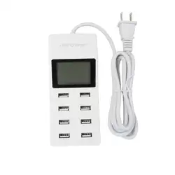 8 порты телефон зарядное устройство с несколькими usb-портами зарядки Разъем ЖК дисплей Великобритания Plug