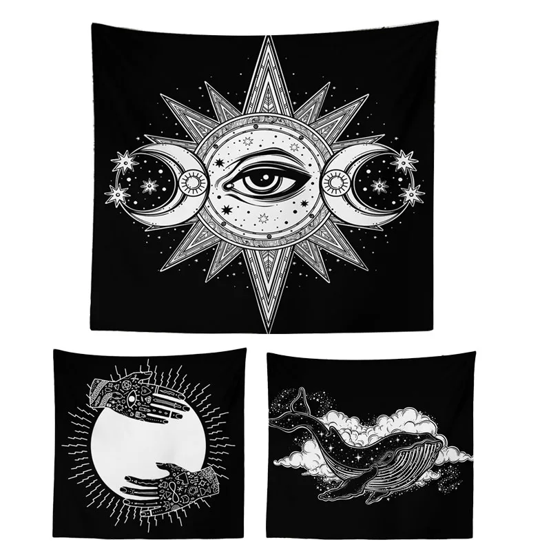 

150x150cm Polyester Tapestry Mandala Bohemia Wall Hanging Animal Moon Wolf Guns Yoga Mats Beach Towel Decor Livingroom
