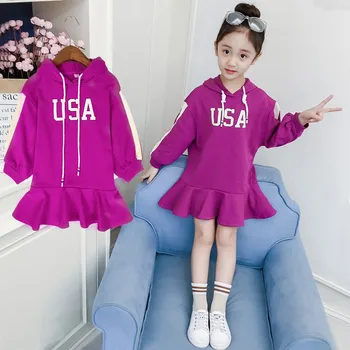 

Girl Autumn New Pattern Korean Fashionable Long Printing Children Dress