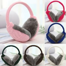 Женские и мужские зимние плюшевые наушники вязанные ушные накладки на спине повязка на голову теплые подарок здоровые однотонные повседневные женские модные новые продажи