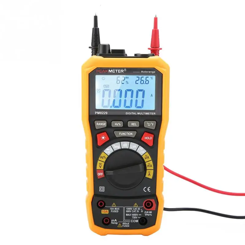 PEAKMEETER Multimeter PM8229 LCD Digital Measuring Multimeter with