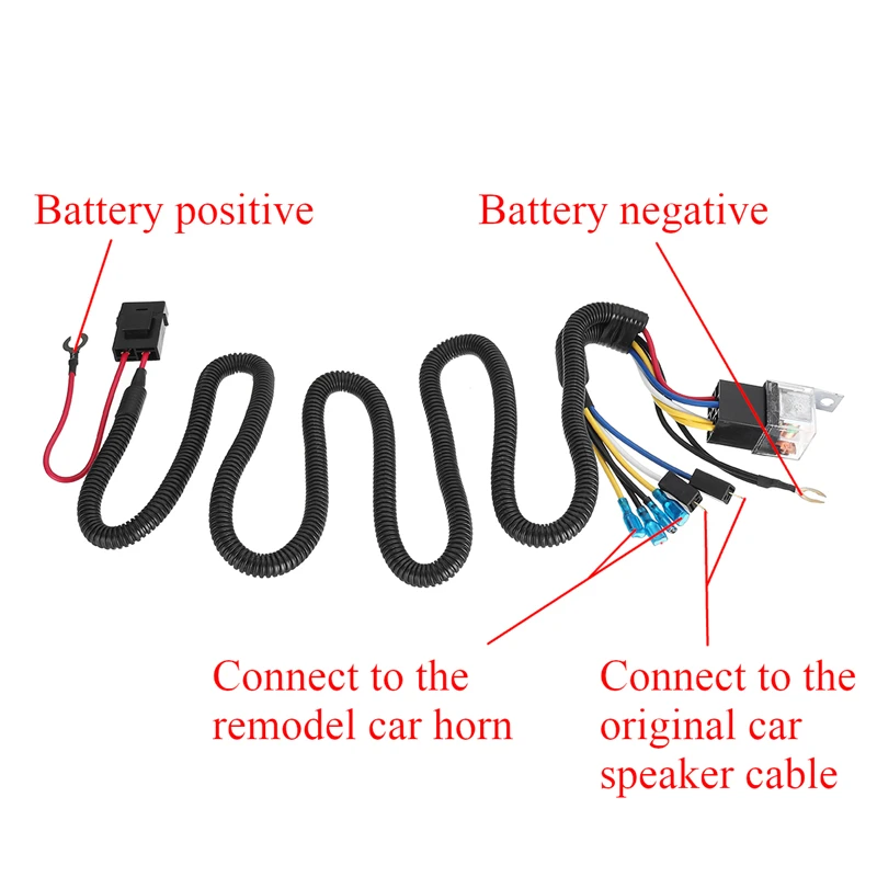  Hot Sell 12/24V 40A Electric Horn Relay Wiring Harness Kit For Grille Mount Blast Tone Horns Car Hi
