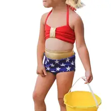 Бикини для девочек, Раздельный купальник, детская лодка, милая эластичная резинка на талии, разноцветная ракушка, купальные костюмы, пляжные купальные костюмы