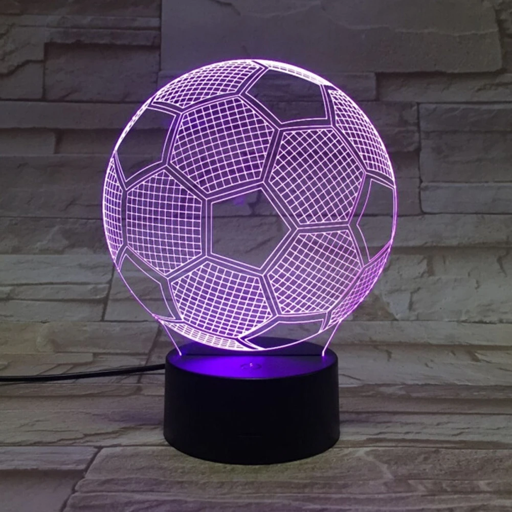 USB светодиодный сенсорный сенсор футбольный ночник в форме 3D Визуальный футбольный ночной Светильник для вечерние украшения дома праздничные подарки