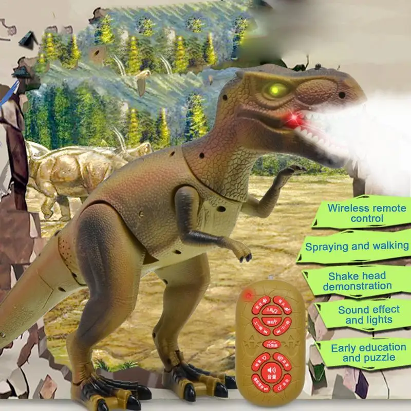 

Electric Dinosaur Toy Walking Animal Model Simulation Large Intelligent Spray Dinosaurs With Lamplight Model Toys For Children
