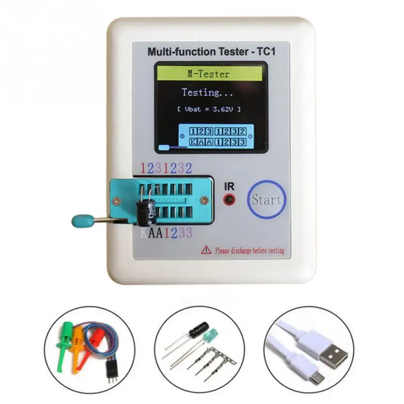 

Multi-function Transistor Triode Diode Tester Pocketable LCR-TC1 TFT Backlight Colorful Display Tester Drop Shipping #1207