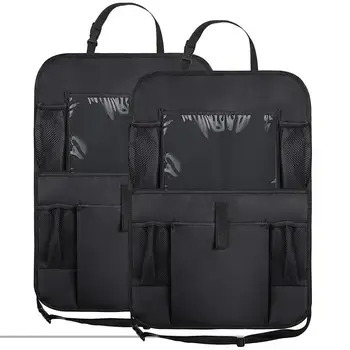 

Backseat Car Organizer Car Seat Back Protectors with Clear 10 inch Tablet Holder + 2x Storage Pockets Back seat Organizer for