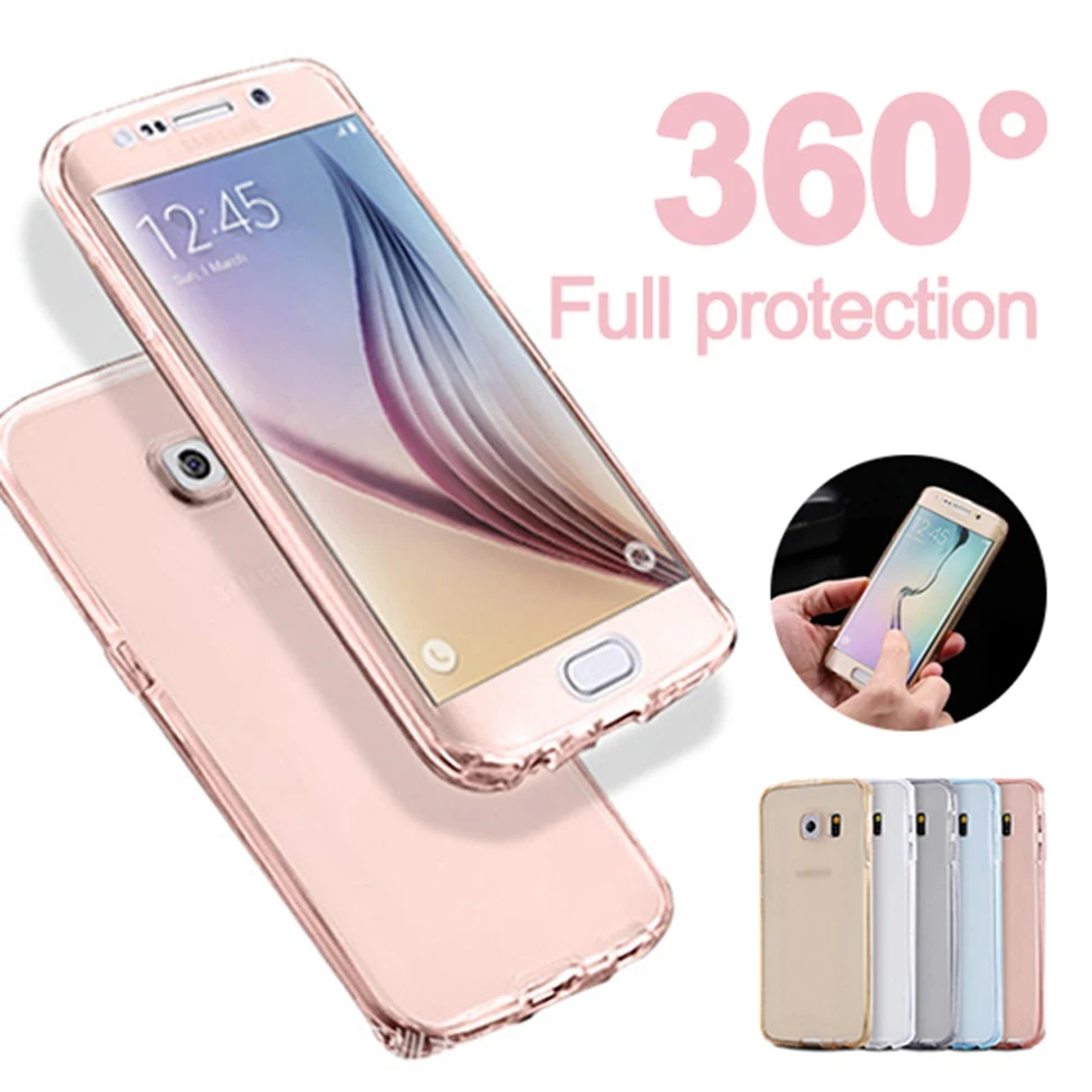 KISSCASE 360 Full Coverage Case For Samsung Galaxy Note 8 5 4 S8 Plus S7 S6 S3 Edge Soft Silicone Ultra Thin Clear Back Cover |