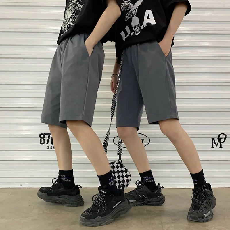 Мужская верхняя одежда шорты летние новые популярно среди молодежи тонкие однотонные шорты Прямые Индивидуальные повседневные Молодежные мужские шорты