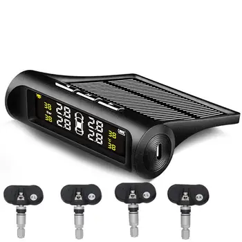 

Smart Car TPMS Tyre Pressure Monitoring System Solar Power Digital LCD Display Auto Security Alarm Systems Tyre Pressure