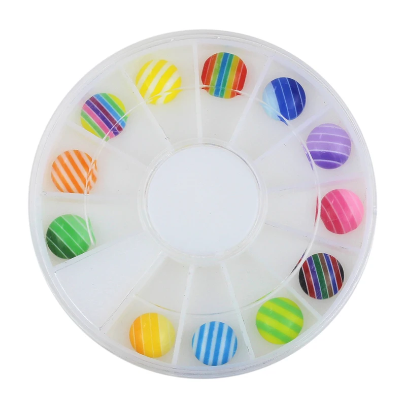 

12 Pcs Candy Acrylic Rhinestones 3D Nail Art Decorations Tips Glitter DIY Charm Wheel Nails StudsZP119