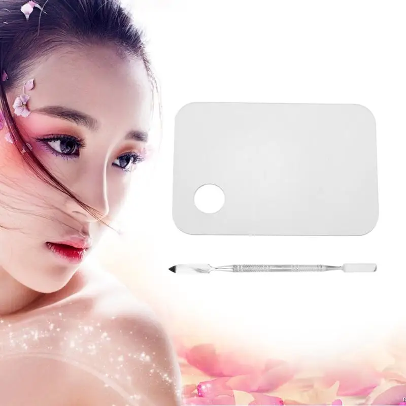 

2018 New Makeup Mixing Palette Nail Art Gel Palette Plate Knife with Spatula Makeup Foundation Color Blending Tool Accessories