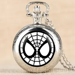Фильм тема карманные часы Человек-паук Дизайн Кварцевые Fob часы арабский цифровой карманные часы кулон часы цепочки и ожерелья цепи