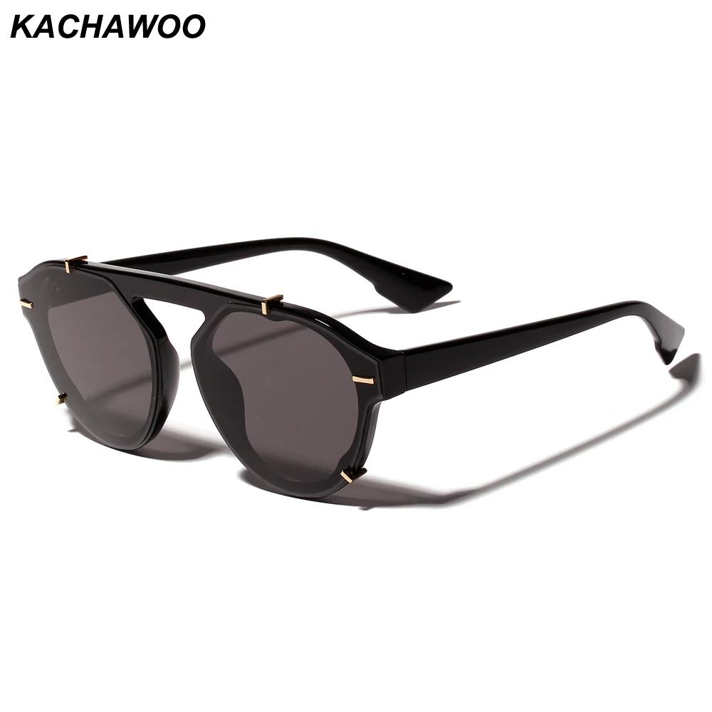 Солнцезащитные очки Kachawoo с плоским верхом женские круглые аксессуары ретро