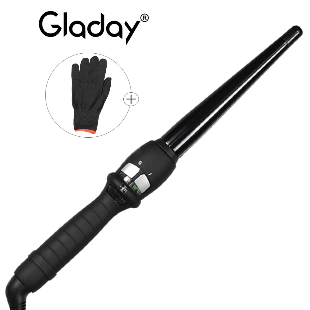 Профессиональные конические щипцы для завивки волос Gladay двойного напряжения с