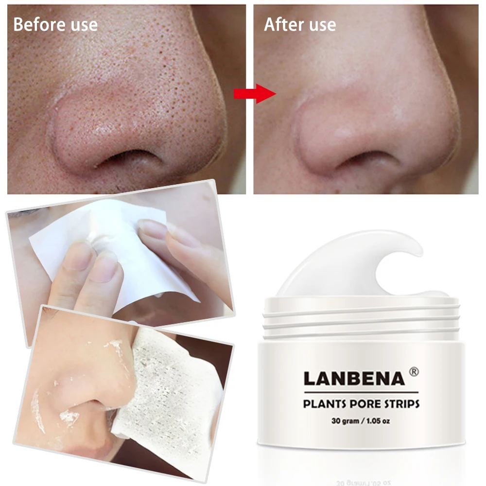 

LANBENA 30g Blackhead Remover Nose Face Peeling Mask+60pcs Tissues Blackhead Acne Treatment Skin Deep Cleansing Skincare TSLM1
