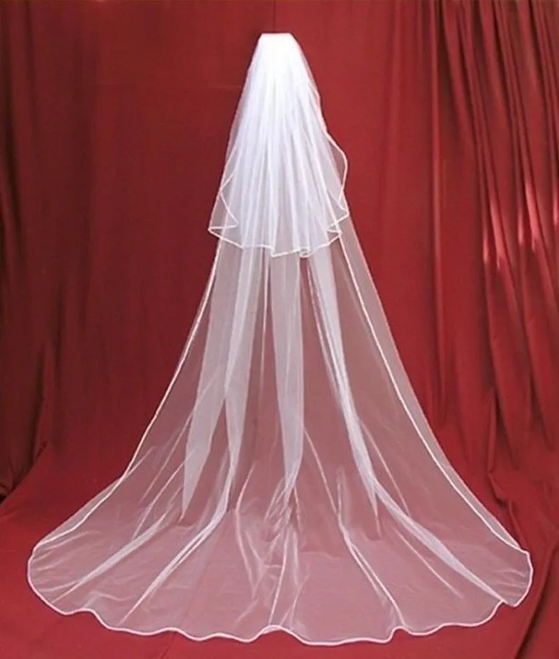 Элегантные 3 М Длинные Свадебные вуали белого/цвета слоновой кости тюль два слоя Свадебные аксессуары с гребнем Фата невесты