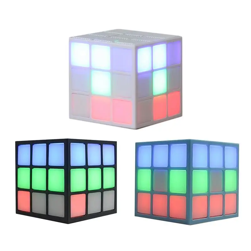 

New Portable Mini Wireless Bluetooth Speaker Rubik's Cube Speaker Card Insert Audio Colorful Flash Personalized Speaker Universa